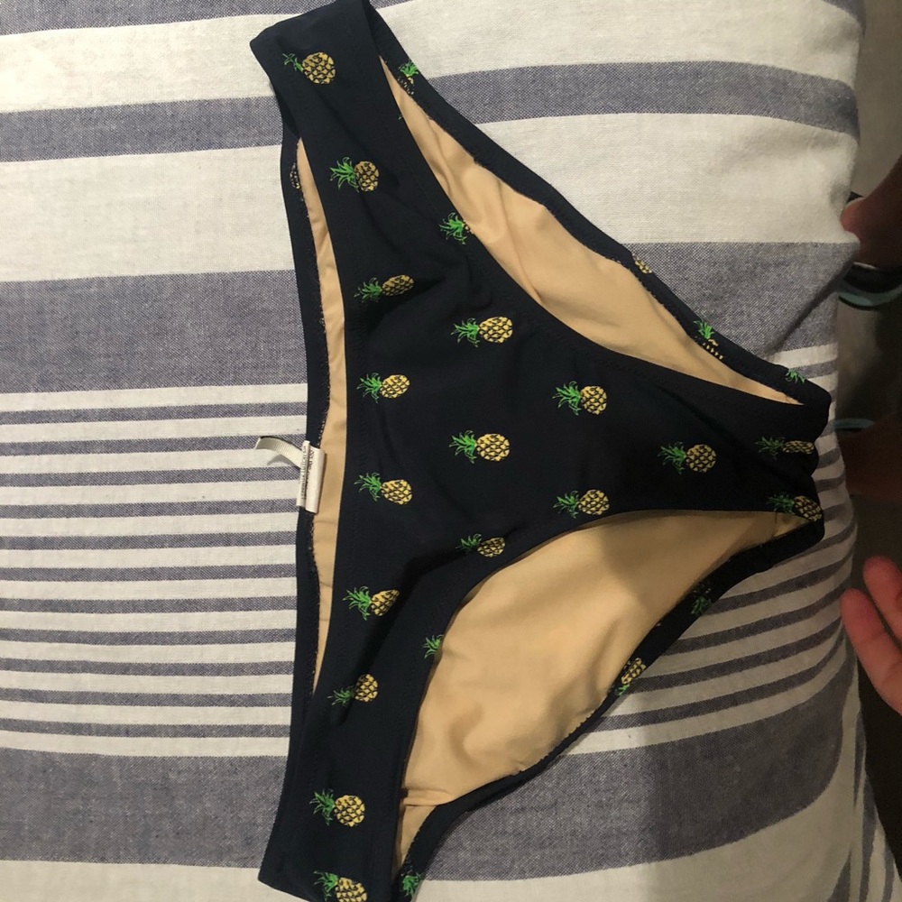 Jcrew summer pineapple navy bikini bottoms